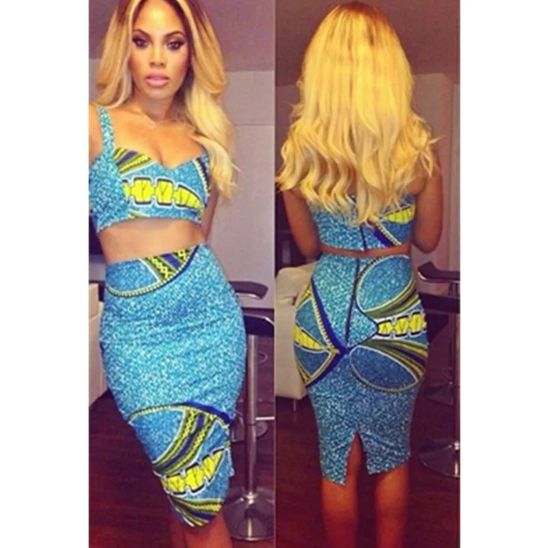 Sexy Strapless Slim Temperate Fashion Girls Two Piece Bodycon Dress Celebrity Skirt Night Sexy Club Dress 2015 L27877