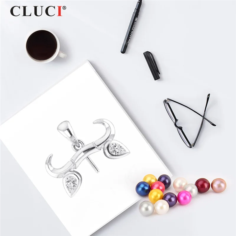 Женский кулон CLUCI из серебра 925 пробы в виде рога быка классическое ожерелье