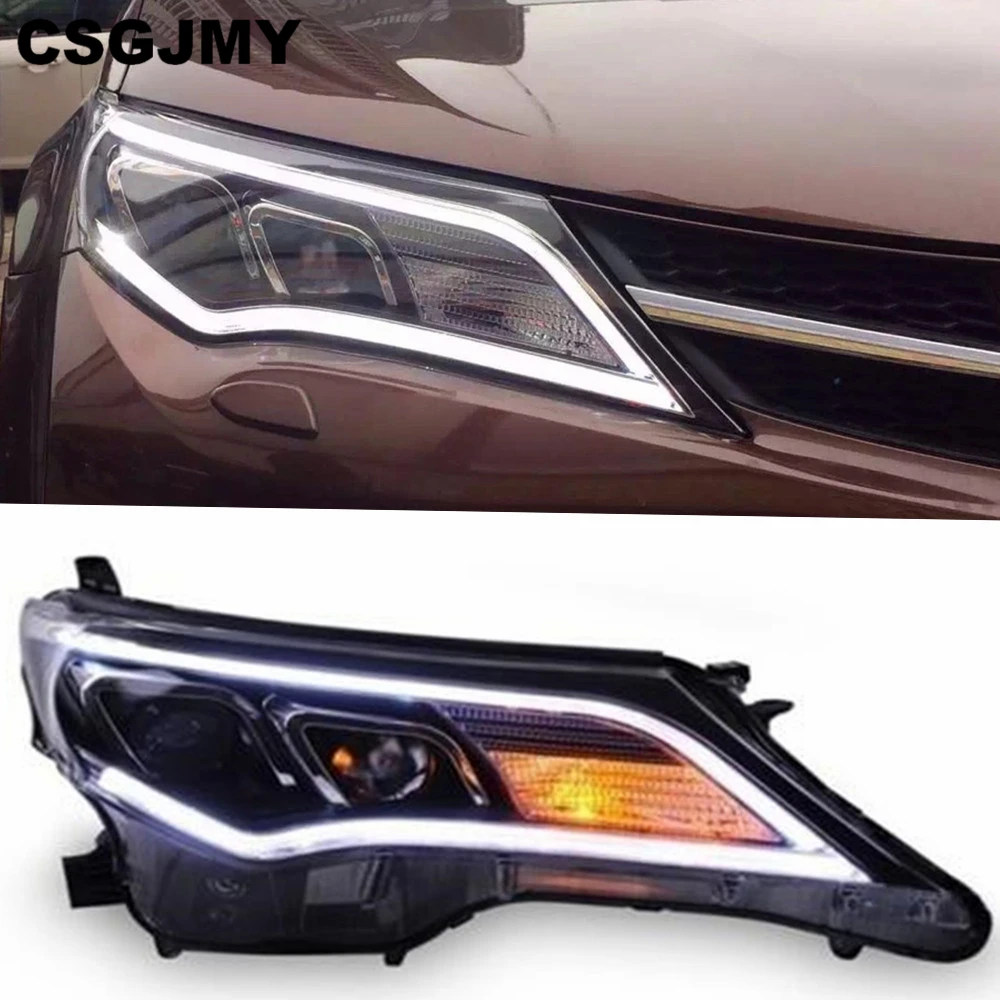 for Toyota RAV4 LED Headlights 2013 2014 2015 RAV 4 Headlight DRL Bi Xenon Lens High Low Beam Parking Fog Head Front lamp | Автомобили и