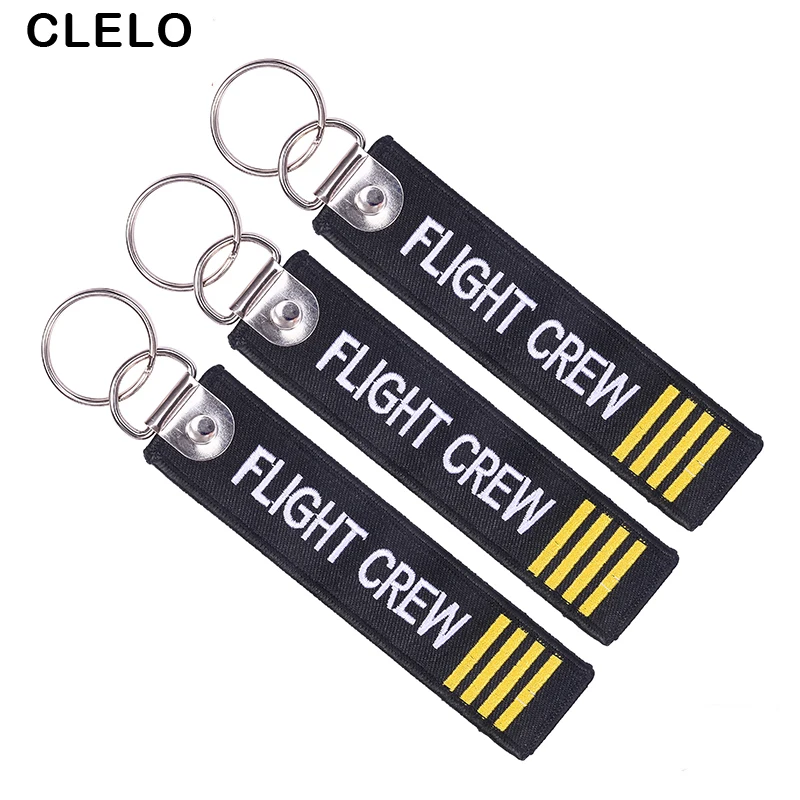 CLELO Flight crew Luggage tags Fashion Embroidery Bag tag with Keyring Key chain for Travel Luggage Label 3PC/LOT CLELO Flight crew Luggage tags Fashion Embroidery Bag tag with Keyring Key chain for Travel Luggage Label 3PC/LOT