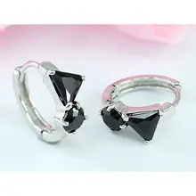 Павлин Star 1 карат, чёрные, чистый белый искусственный оникс охватывающая шпилька серьги CSE331