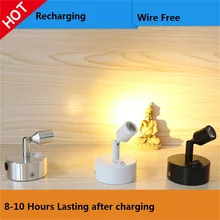 1 Вт/3 Вт подзарядка светодиодная точечная лампа, портативный свадебный, выставочный стенд для украшений лампы для витрины, стол сидя вращается Мощность бесплатно потолочный светильник