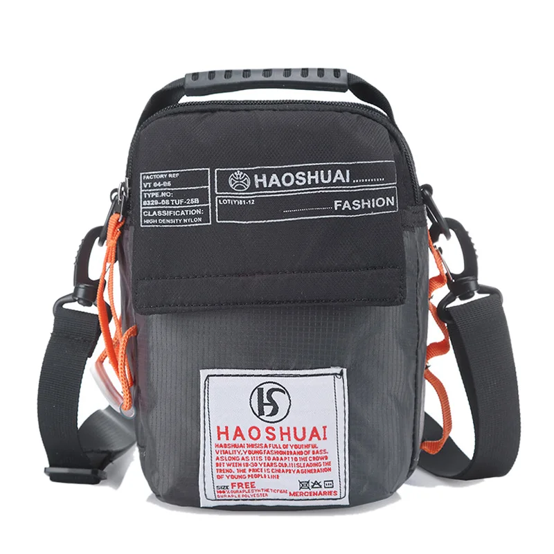 Мужская мини-сумка с клапаном, Лоскутная сумка-мессенджер, водонепроницаемая нейлоновая сумка с буквенным принтом, камуфляжная дорожная альпинистская сумка на плечо XA209WC - Цвет: gray