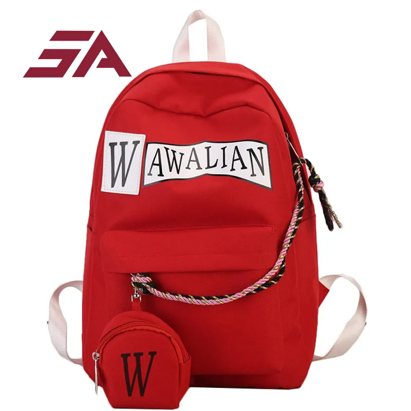 

SA bags for women 2018 Fashionable School Bags for Teenage girls Backpack Letter Canvas Rucksack Cute Book Bag Mochila Feminina