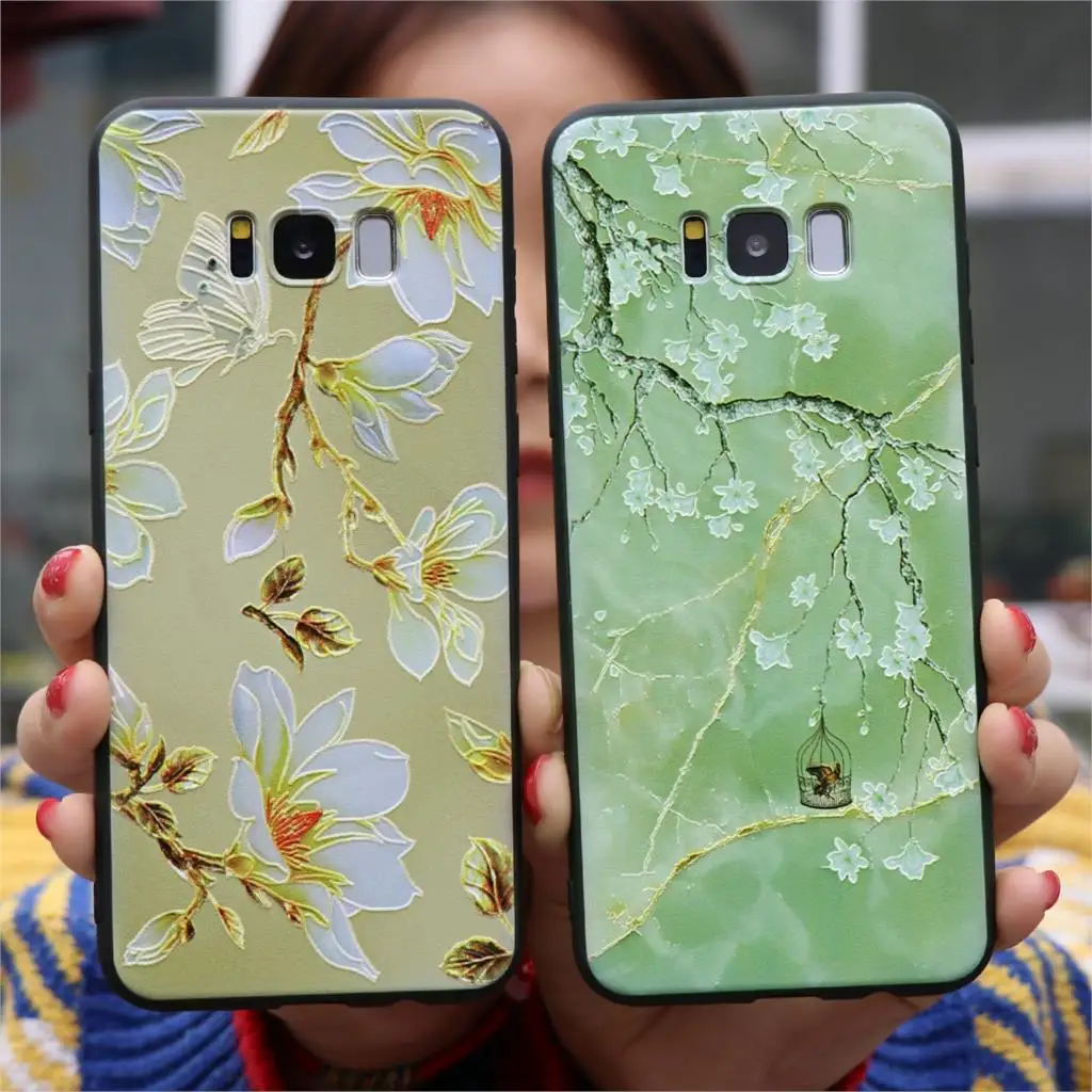 3D цветочные чехлы из ТПУ для Samsung Galaxy A5 A7 2018 2017 A9 A8 S8 S9 S10 Plus S10e A6 A50 A10 A30 A40 A70 A60 S6 S7 Edge