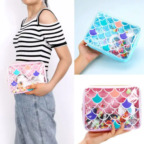 

Clear Transparent Plastic PVC Travel Cosmetic Bags 2018 New Fashion Women Scale Cases Make Up Toiletry Bag Zipper