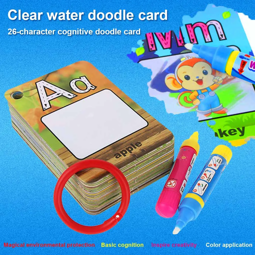 

Water Drawing Card 26 Alphabet Coloring Book With Pen Painting Reusable For Children Kids BM88