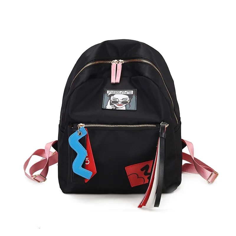 Tassel Women Backpacks Waterproof Nylon Backpacks High Quality Fashion Girls Badge Backpack Cool School Bag Mochila Tassel Women Backpacks Waterproof Nylon Backpacks High Quality Fashion Girls Badge Backpack Cool School Bag Mochila