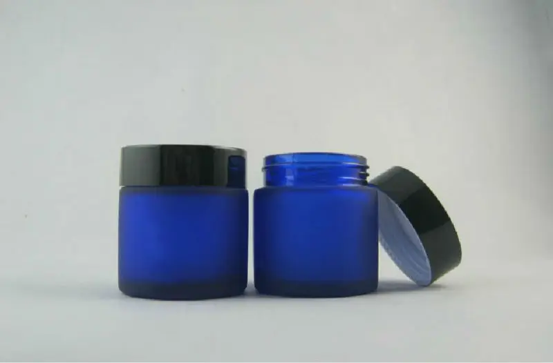 Download High quality 50g frosted+blue cream jar,cosmetic jar,glass ...