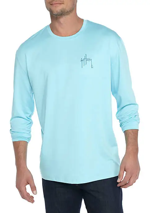 

2018 New Men Fishing LS T Shirt Quick Dry Comfortable Soft Sun Clothes Fishing Shirts LS TEE USA Size S-XXL Blue Camouflage