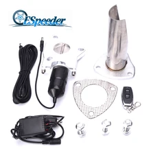 Espeeder 2 Inci/2.25 Inci/2.5 Inci/3.0 Inci Potongan Stainless Steel Knalpot Memotong Header Menjadi memotong Pipa Electric Valve Ujung Knalpot Muffler Kit(China)