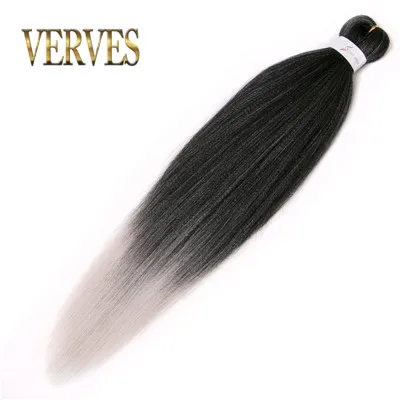 VERVES плетение волос 1 шт. 26 дюймов Крупногабаритные косички 100 г/шт. синтетический Омбре, термоустойчивый ВОЛОКОННЫЙ НАРАЩИВАНИЕ ВОЛОС вязанная коса - Цвет: T1B/серебристо-серый