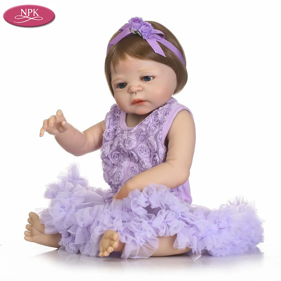 NPK Reborn Baby Doll Toys Full Body SIlicone Lifelike Purple Girls Reborn Babeis Dolls Bathe Toys Bebe Gift Girl Kids Bonecas (1)