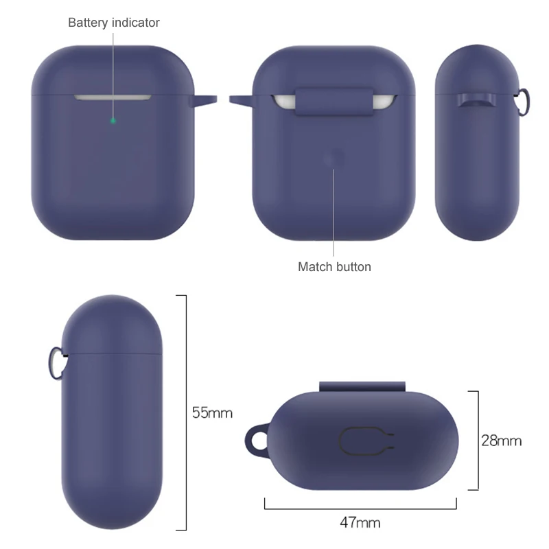 Мягкий ТПУ силиконовый чехол для Airpods 2 аксессуары защитный Прозрачный ультра
