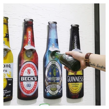 

Wood Creative Beer Bottle Opener Ornament Retro Wall Hanging Decor Figurine Craft Bar Wall Decor Handwork Articles