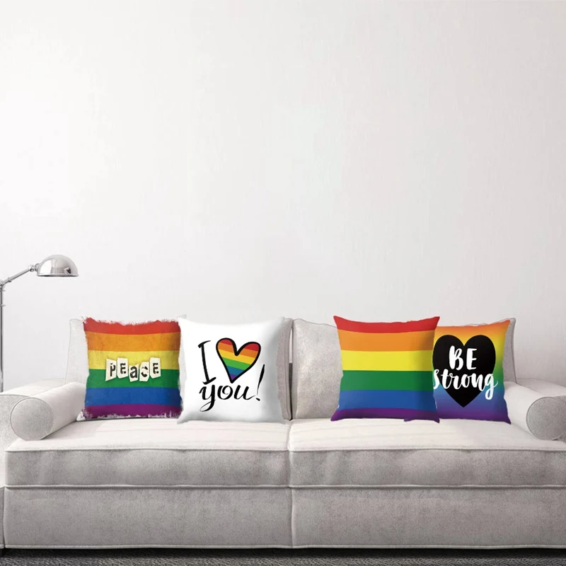 Чехол для подушки Pride Rainbow Peace & Be Strong декоративный чехол дивана|Наволочка| |
