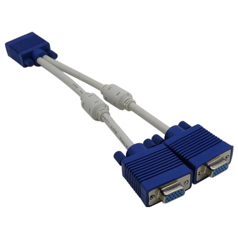 High Quality VGA Extension Cable 1 Computer to 2 Monitor Adapter Y