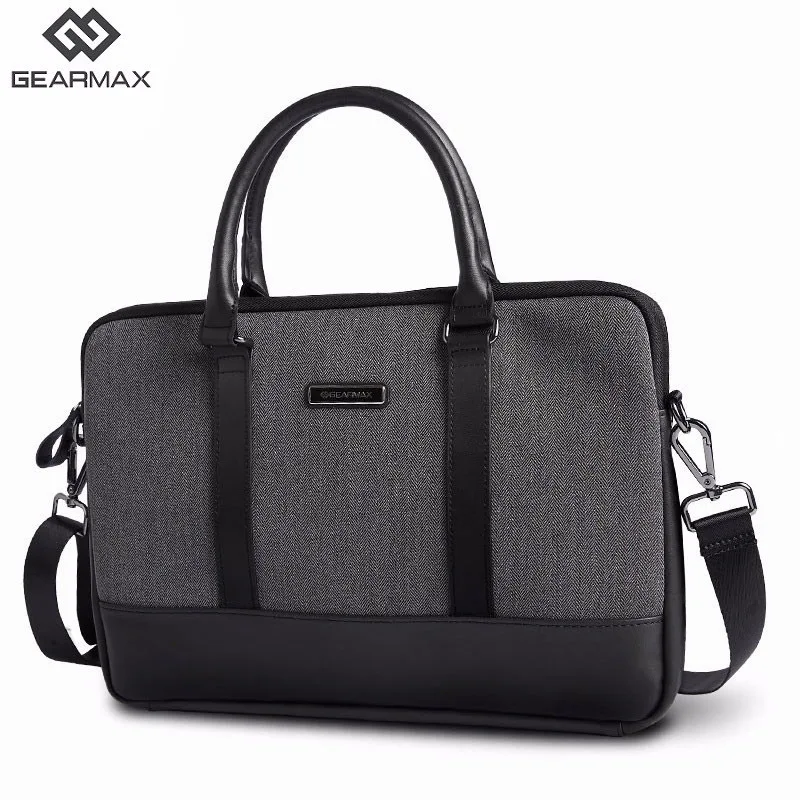 

Gearmax Leather Briefcases For Macbook Air Pro 13 14 15 inch Laptop Handbag Crossbody Bag Notebook Messenger Shoulder Bags Men
