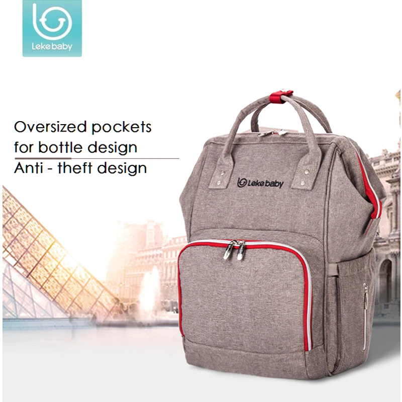 

LEKEBABY Fashion Mummy Maternity Diaper Bag Large Nursing Bag Travel Backpack Designer Stroller Baby bottle Bag Baby Care Nappy