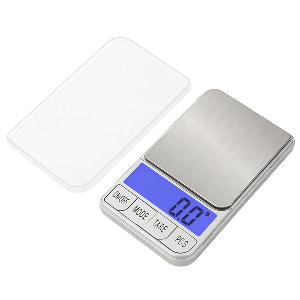 

1 PC 500/0.1 Household Gram Jewelry Scale Mini Portable Tea Gold Medicine Electronic Scale No Battery Included (Silver)