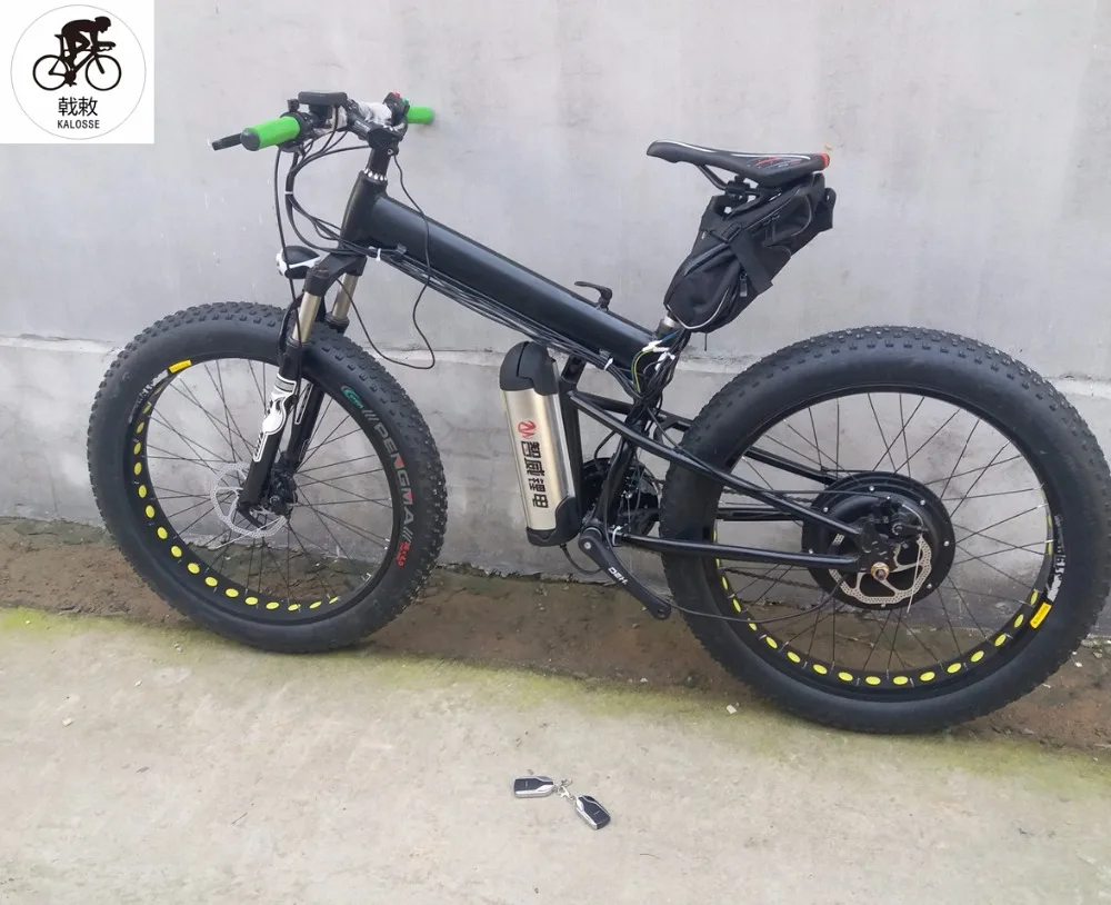 Kalosse пляжный велосипед 48 в 1000 Вт складной 27 скоростной Электрический fat bike 26*4 0