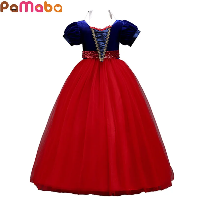 

PaMaBa Snow White Princess Dress for 5T-16T Children Girl's Cosplay Costume Kids Girl Clothing Party Dress Baby Girls Vestidos