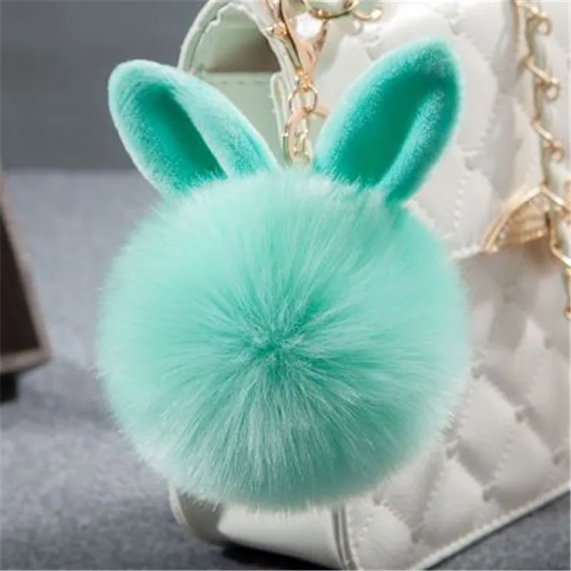 Women Beauty Colorful Fluffy Puff Ball Keychain Lmitate Fluffy Rabbit Fur  Multicolor For Hand Bag Car Charm Keyring Jewelry - AliExpress