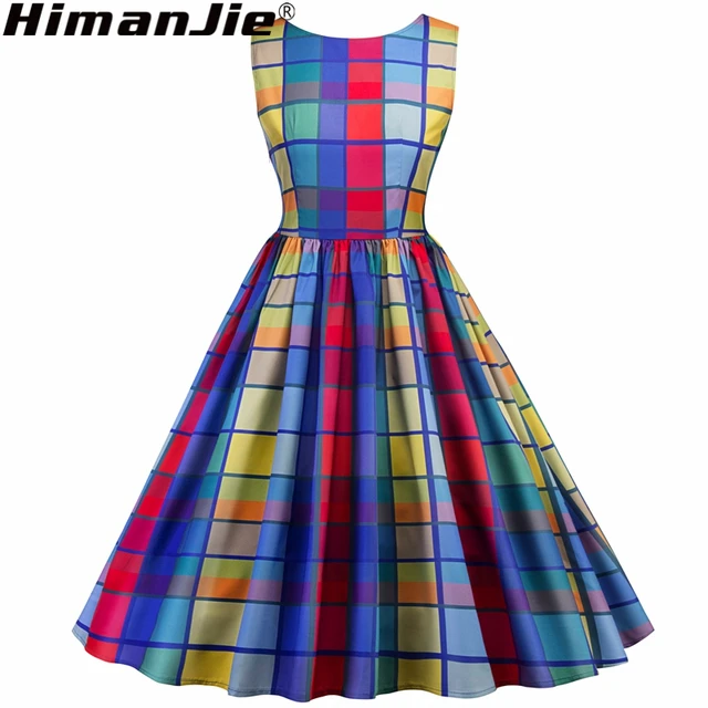 colorful retro dress 50s Rockabilly 1950's 50's Pinup Dress Punk ...