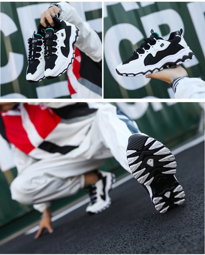 Men's Casual Shoes Trainers Chunky Sneaker Platform Winter Shoes Men Sneakers Classic Black And White Sneakers Men High Platform (9)