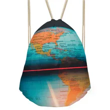 Шумные дизайнерские сумки на шнурке для мужчин Ретро Дорожные рюкзаки 3D карта печати Стильный школьный рюкзак для подростков Мини Рюкзак