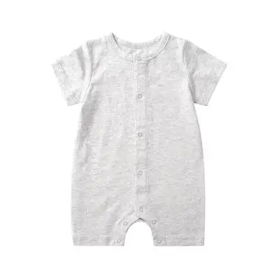 Высококачественная одежда для новорожденных, органический материал, хлопковый комбинезон с коротким рукавом для маленьких мальчиков, летняя одежда для младенцев, детский комбинезон - Цвет: grey