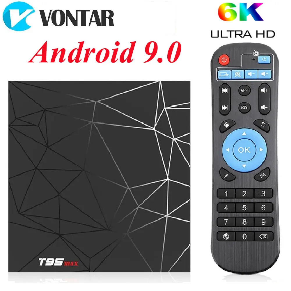 

6K Android 9.0 Smart TV Box T95 MAX Allwinner H6 Quad Core H.265 USD3.0 2.4G Wifi Set Top Box Media Player pk X96 HK1 H96 MAX