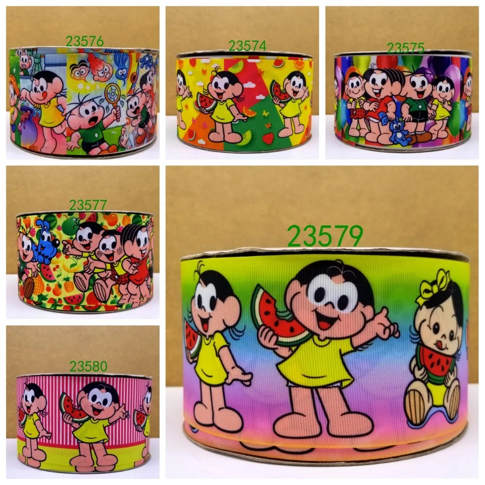 

Cartoon printed grosgrain ribbon ,satin ribbon 10 yards . 23574-
