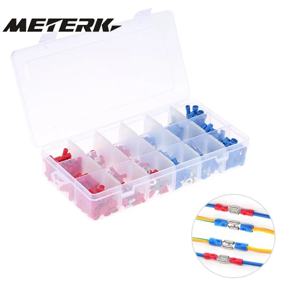

360PCS Assorted Insulated Terminals Cord End Terminal 9 Kinds Copper Crimp Electrical Wire Cable Connector Kit Spade Set