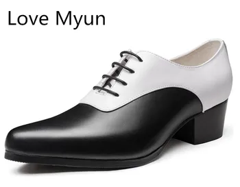 

Pointed Toe High Heels Men Shoes Genuine Leather Wedding Dress Height Increase Shoes Men's Career Work Dance Show Shoes Size 36