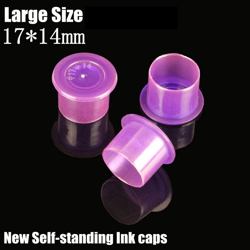 

17mm tattoo inkcups Caps 1000pcs Plastic Tattoo Pigment Ink Cup Purple New Self-standing Ink caps Supply tattoo Free Shipping