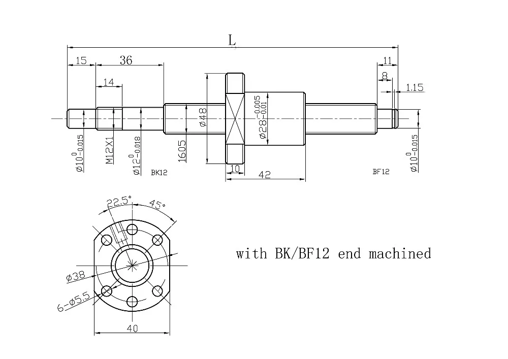 1 шт. 16 мм Диаметр свернутый шариковый винт SFU1605 L = 400 мм C7+ 1 шт. SFU1605 шариковая гайка+ 1 комплект BK/BF12 шариковый винт Торцевая опора для деталей с ЧПУ