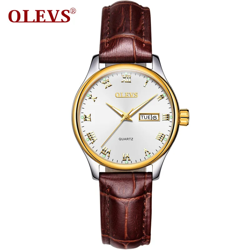

OLEVS Watch Women Fashion Luxury Watch Reloj Mujer Leather strap Water Resistant Auto Date Ladies Quartz Female Luminous Watches