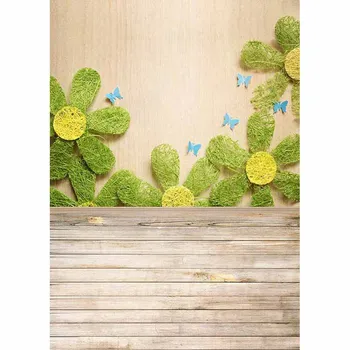 

LIFE MAGIC BOX Kids Backdrop Green Flowers Children'S Birthday Photo Studio Backgrounds