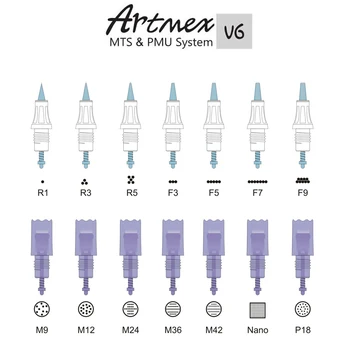 

10pcs/lot Artmex MTS PMU Needle Cartridges V6 V8 V9 V11 Permanent Tattoo Makeup Machine Eyebrow Eyeliner Lips Pen Tattoo Needles