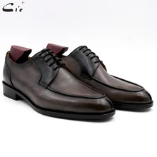 Cie/мужские туфли из телячьей кожи с круглым носком; кожаные официальные свадебные туфли в стиле дерби; мужские туфли ручной работы; цвет серый, черный; pebble; No. DE00