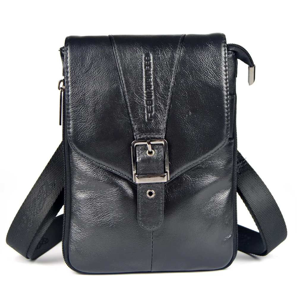 CHEER SOUL Genuine Leather Small Messenger Bags For Men Shoulder