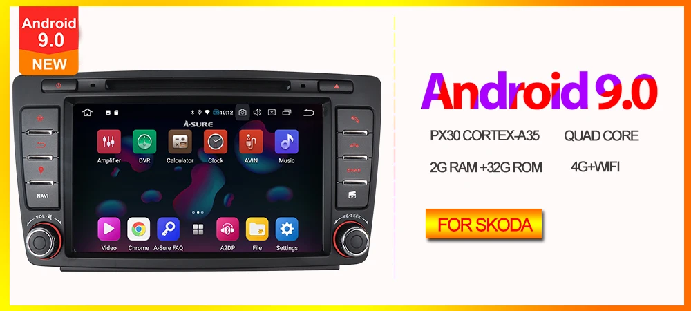 Best A-Sure 2 Din 7 Inch Car Radio DVD player Stereo GPS Navigation For SKODA Octavia Yeti Fabia 2009-2013 Bluetooth RDS CANBUS 0
