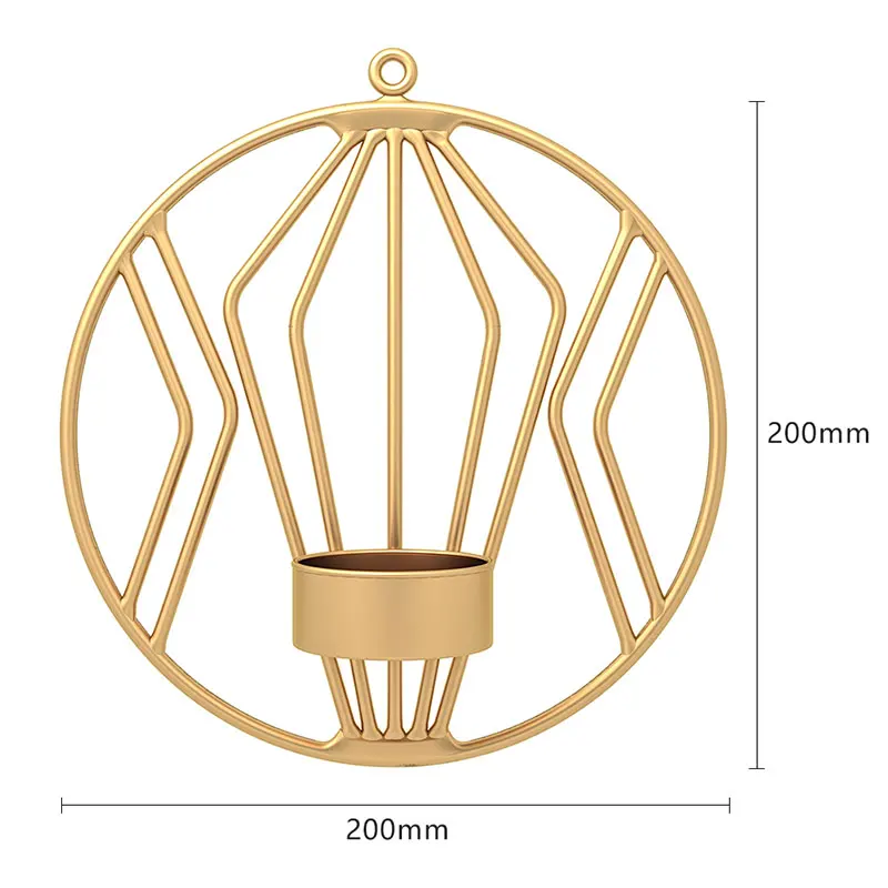Креативная металлическая Геометрическая круглая Подсвечник домашний Настенный декор Европейский 3D подсвечник - Цвет: 12