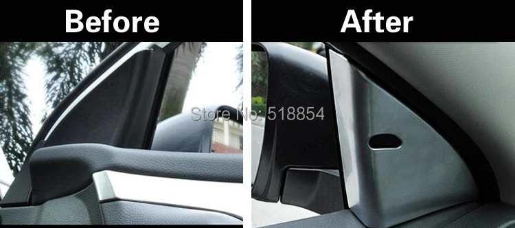 ABS хром колонна внутренняя треугольная наклейка Литье отделка 2 шт./компл. для- Nissan Qashqai