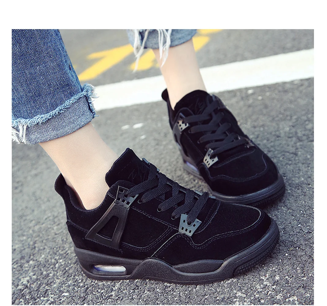 

2018 Spring and Autumn Air Women Thick Sole Leisure Cushion Sports Shoes Students Heighten Board Shoes