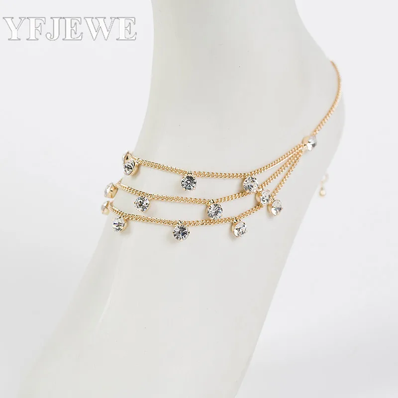 

YFJEWE HOT SELL Lover Heart Anklet Foot Jewelry Rose Gold Titanium Steel Fashion Foot Chain Jewelry for Women Wholesale Price