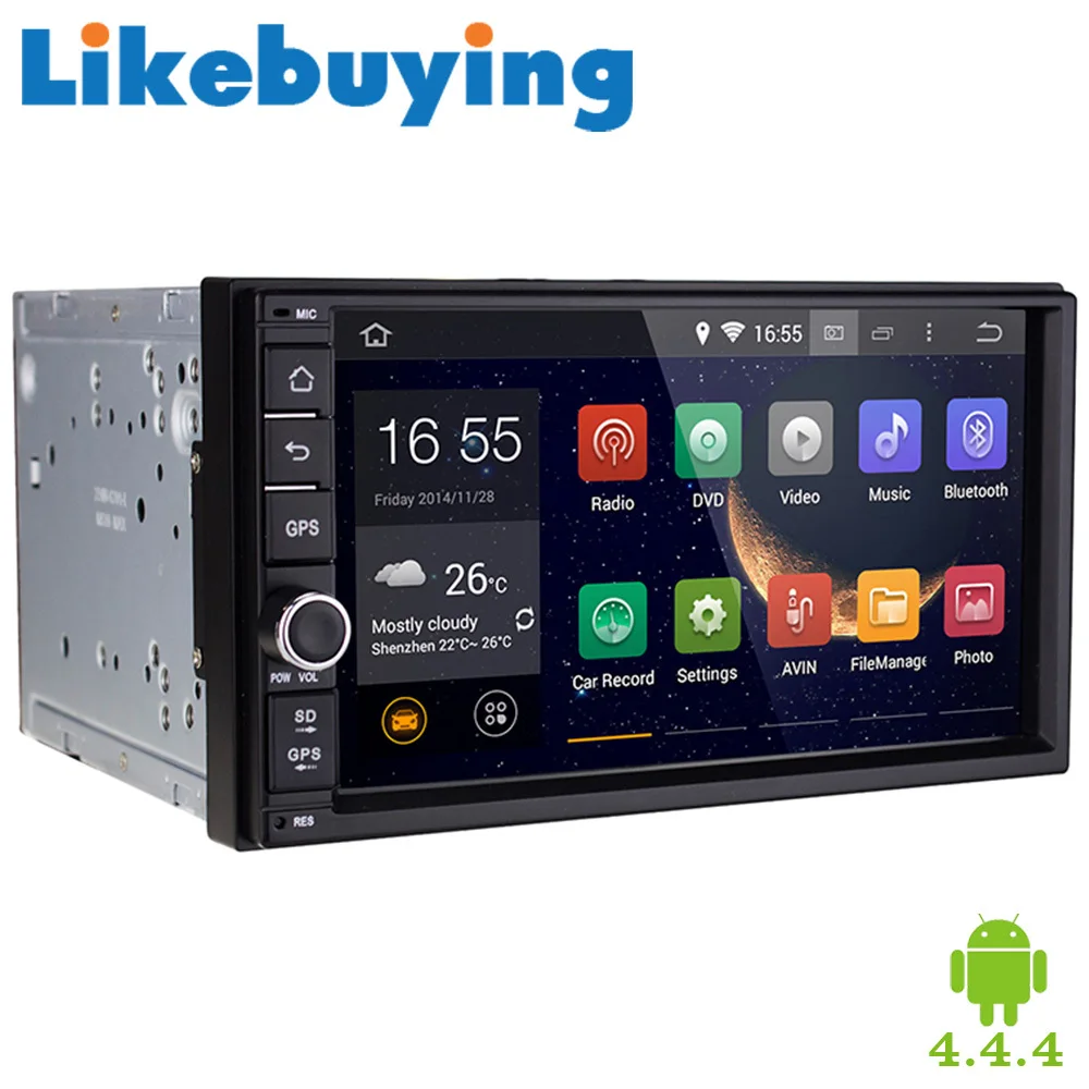 Likebuying Quad Core 7 HD 1024 600 2 Din Android 4 4 4 font b Car