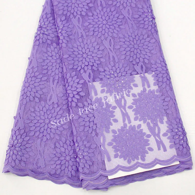 

High quality lilac color African wedding lace fabric Fashionable French net lace fabric New 3d embroidered lace fabric RG539