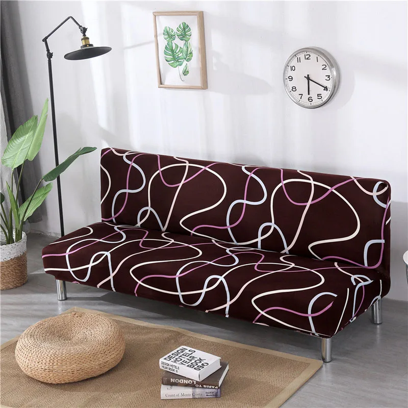  3 sizes No Armrest Sofa Bed Cover All-inclusive Couch Cover Folding Cover for Sofa Bed Sofa Covers 